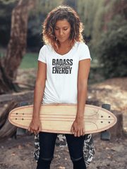Badass Mom Energy V-Neck T-Shirt - Billy