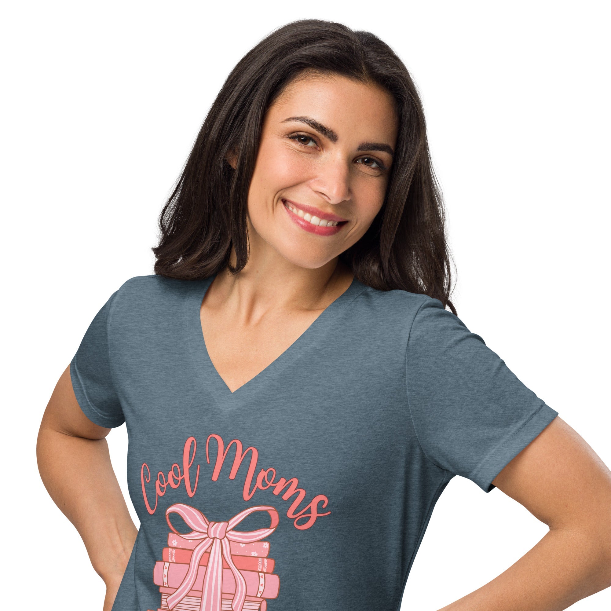 Cool Moms Like To Read V - neck T-Shirt - Billy