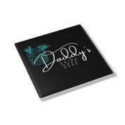Daddy’s Drink Goes Here Ceramic Coaster – Glam Black and Blue Design - Billy