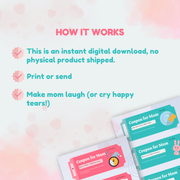 Mom Coupon Book Bundle – Printable Gift from Kids + Partner – Funny & Heartfelt – Digital Download - Billy