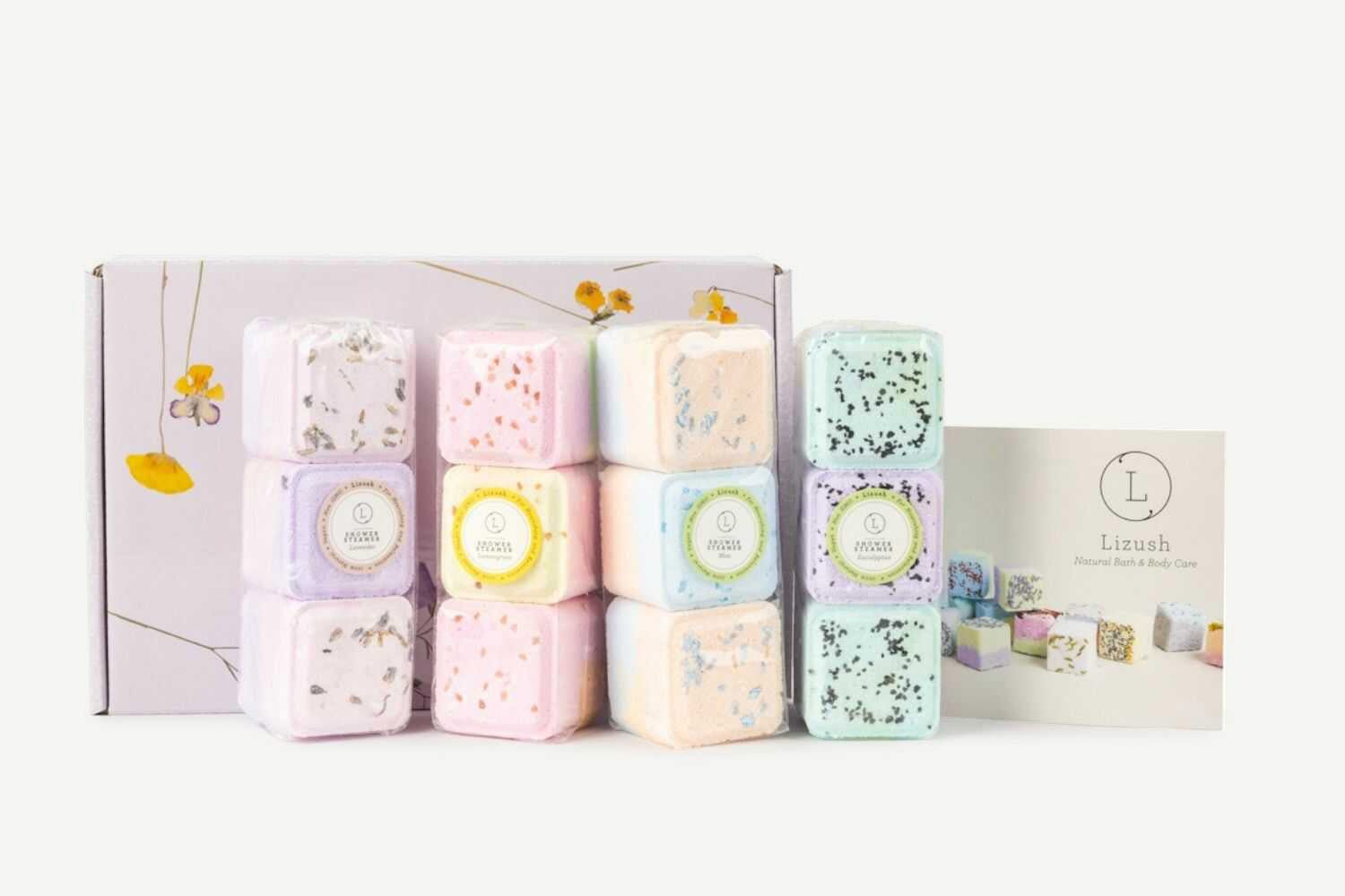 Shower Steamers, Set of 12 big fizzies, Cheer up Gift Set, Relaxing Gift Box - Billy