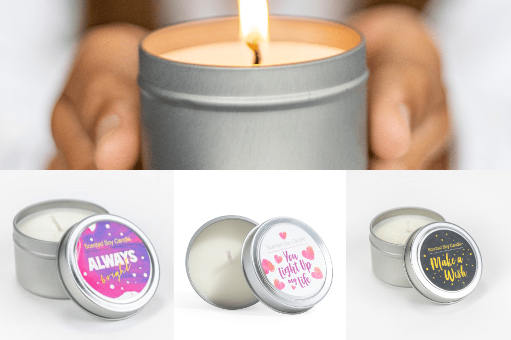 Trio of Tin Soy Candle - Scented with Bergamot and Lavender Essential oils - Billy
